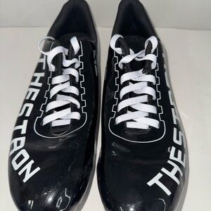 THESTRON MEN'S BLACK WHITE TRACK SPIKES RUNNING SHOES EU 46 US 12.5
